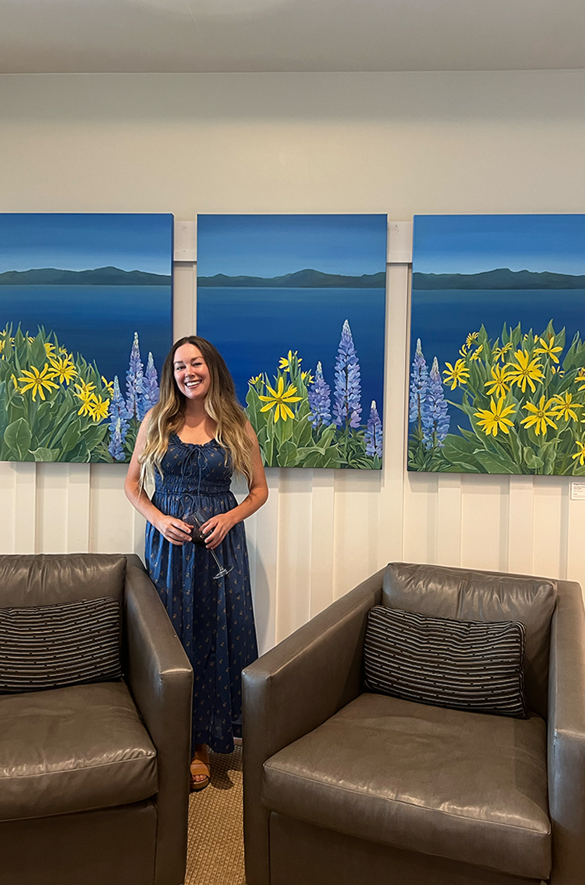 Original Lake Tahoe Wildflower Triptych | Lake Tahoe Northern Nevada Wildflowers
