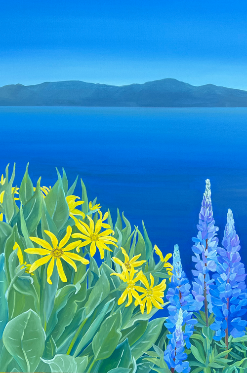 Original Lake Tahoe Wildflower Triptych | Lake Tahoe Northern Nevada Wildflowers