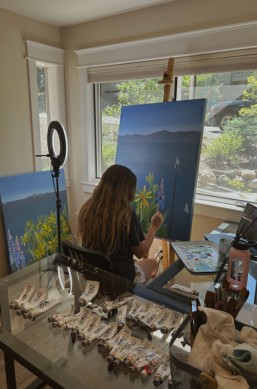 Original Lake Tahoe Wildflower Triptych | Lake Tahoe Northern Nevada Wildflowers