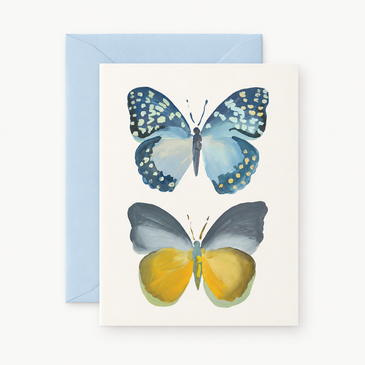 Blue & Yellow Butterflies Greeting Card