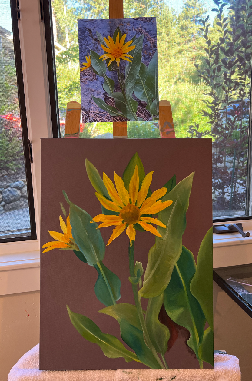 Original Lake Tahoe Wildflower Painting | Mule's Ears