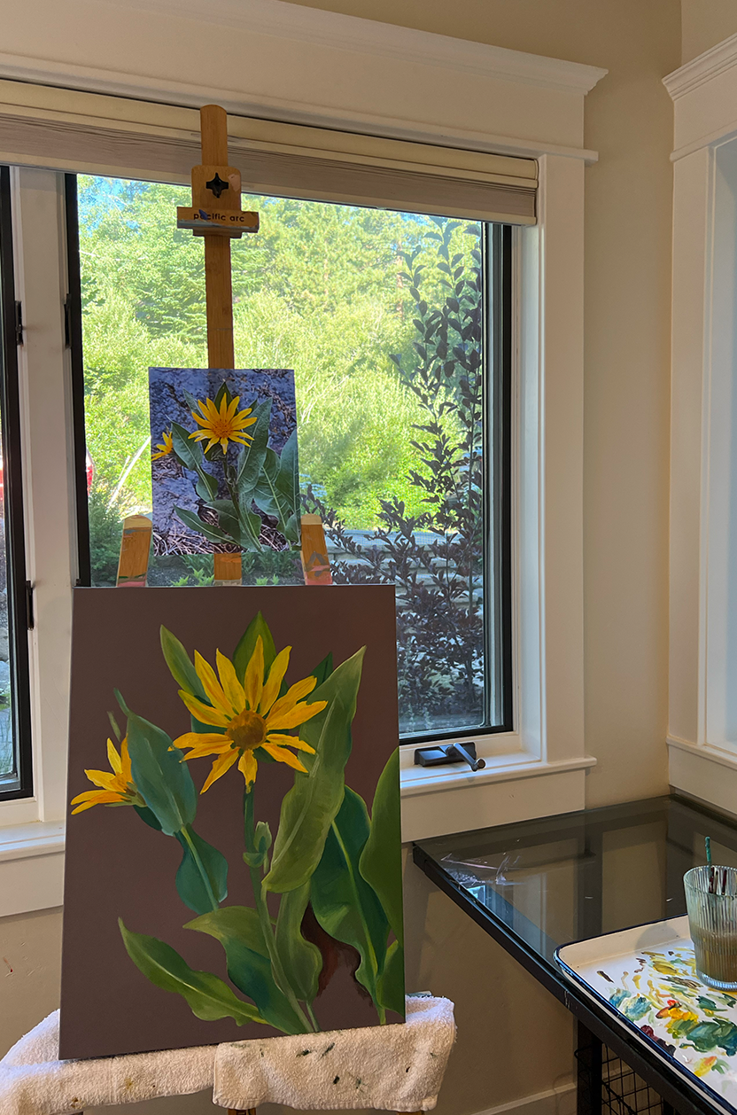 Original Lake Tahoe Wildflower Painting | Mule's Ears